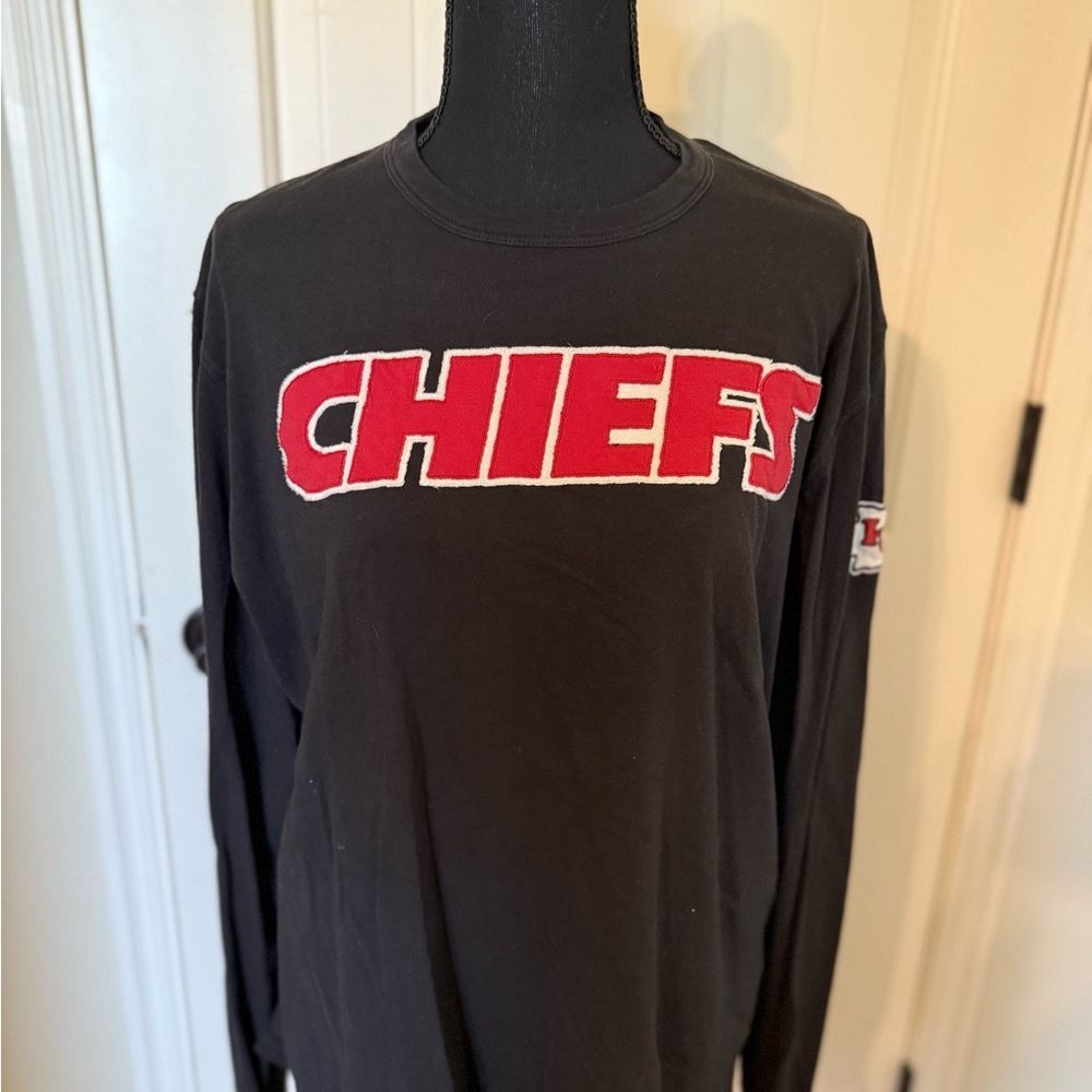 47 Brand Black and Red Chiefs Long Sleeve Shirt
